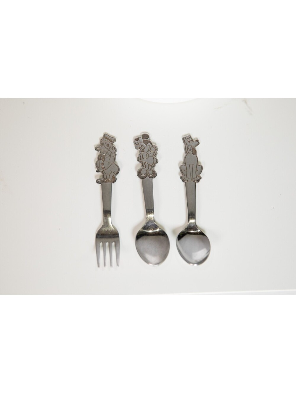 WALT DISNEY - Minnie MOUSE, Donald Duck, Pluto STAINLESS Steel Set of 3 RARE